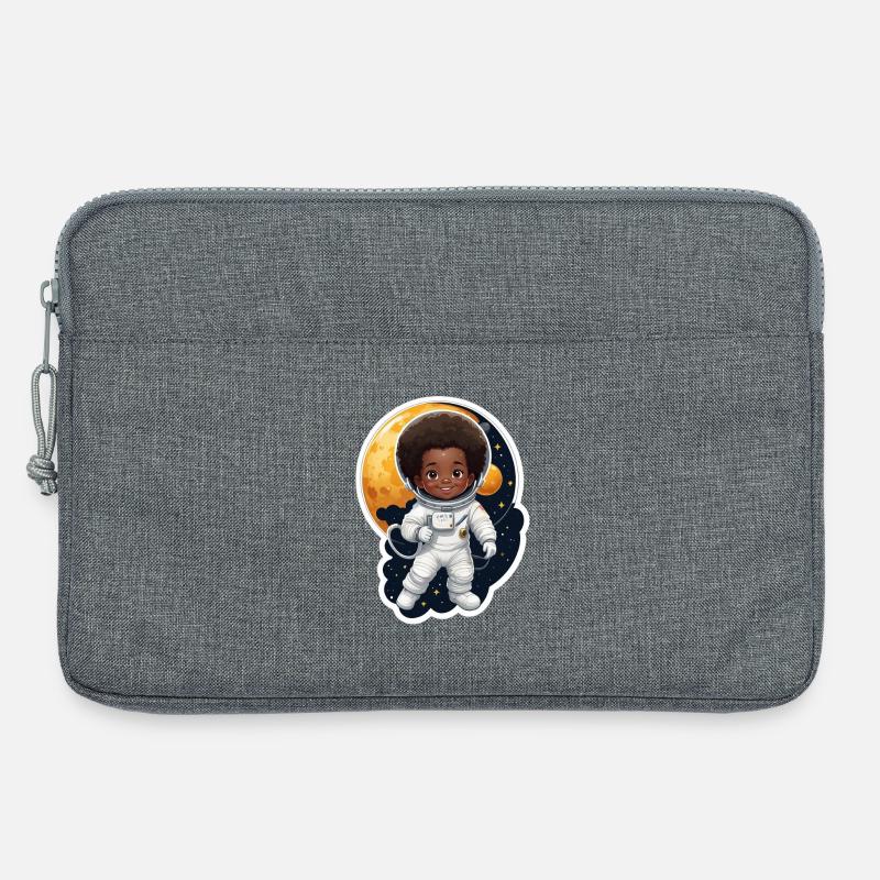 Kinder astronaut mit Mondhintergrund - Laptoptasche 13" - Grau meliert