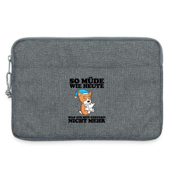 Müde Spruch Verschlafen Schlafen Ausschlafen Faul - Laptoptasche 13" - Grau meliert - Vorne