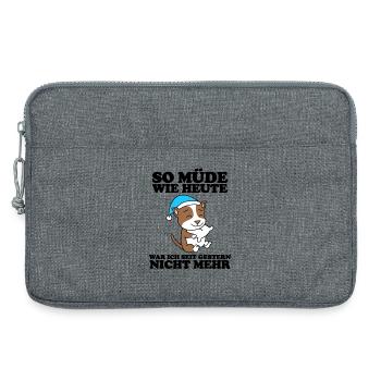 Müde Spruch Verschlafen Schlafen Ausschlafen Faul - Laptoptasche 13" - Grau meliert - Vorne