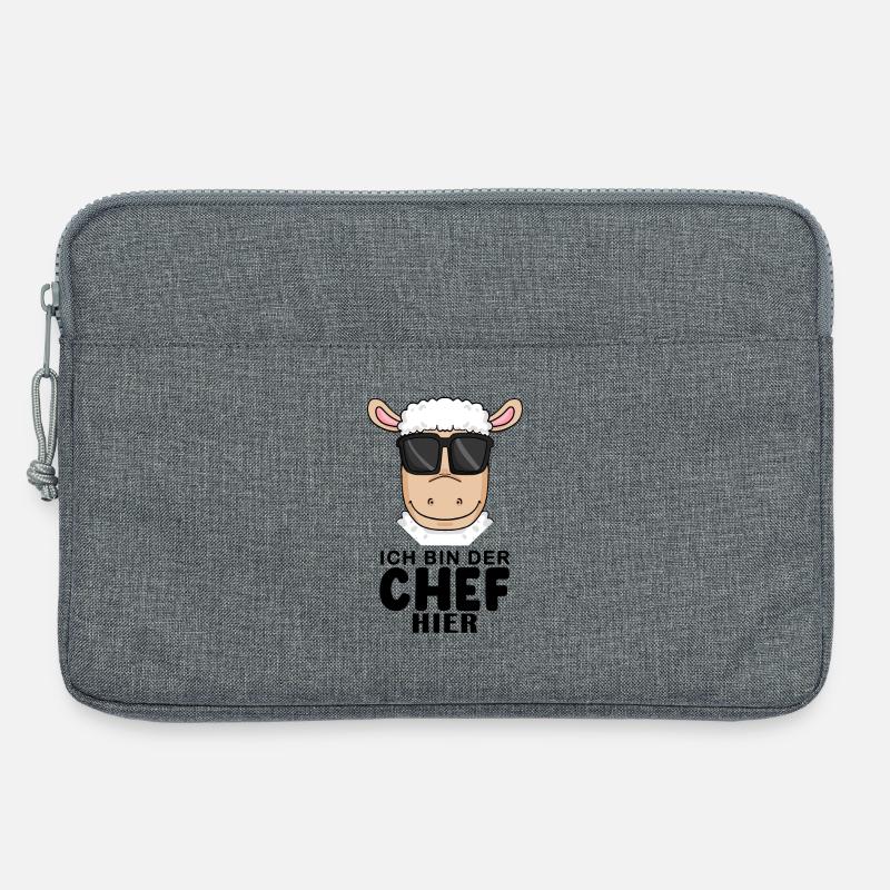 Chef Spruch mit Schaf Motiv - Laptoptasche 13" - Grau meliert