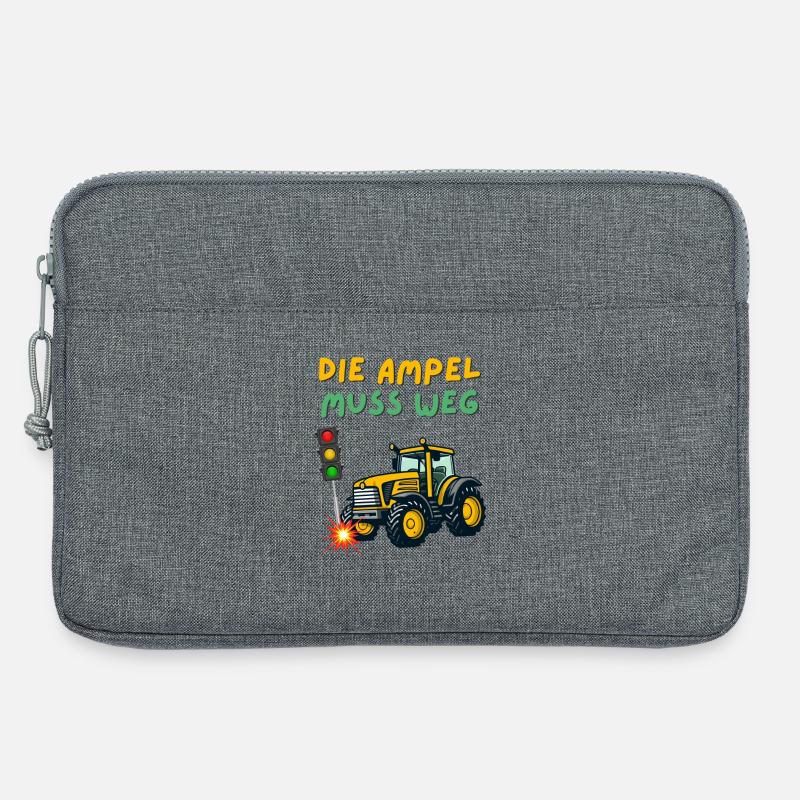 Die Ampel muss weg , Tractor rammt Ampel - Laptoptasche 13" - Grau meliert