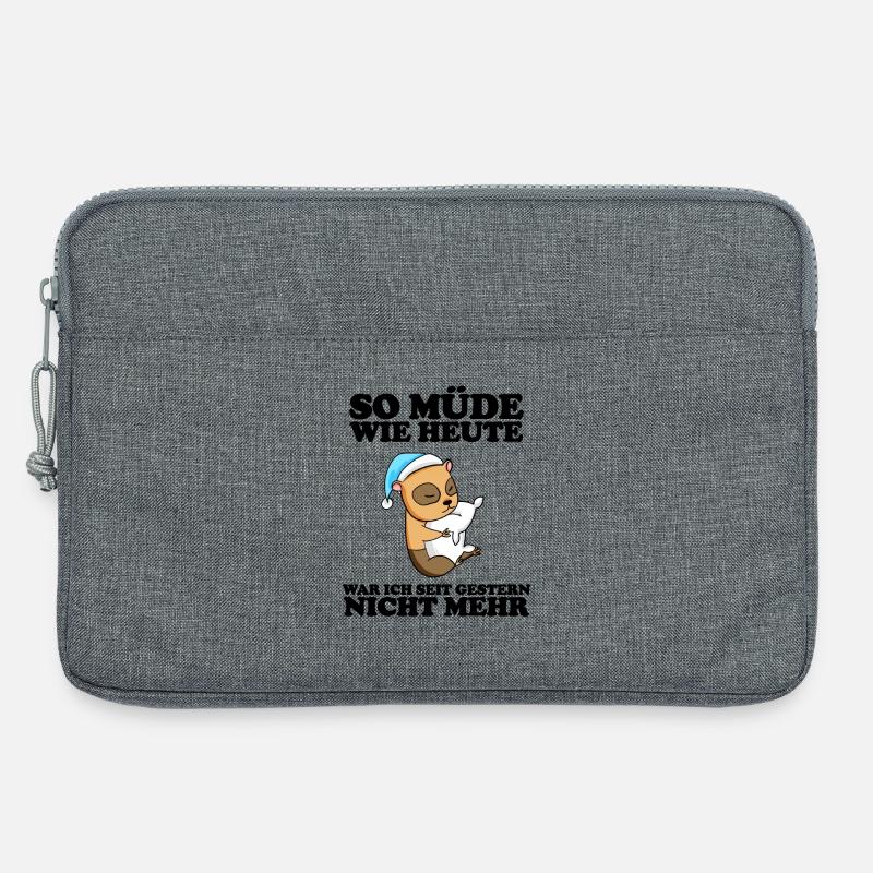 Ausschlafen Müde Spruch lustig Schlafen - Laptoptasche 13" - Grau meliert