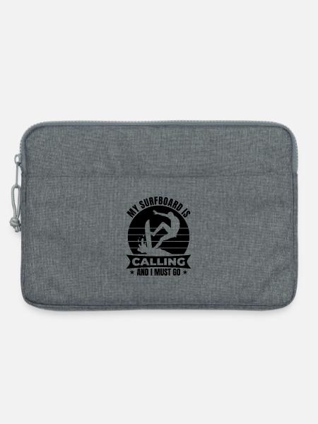 Wellenreiter Spruch - Laptoptasche 13" - Grau meliert