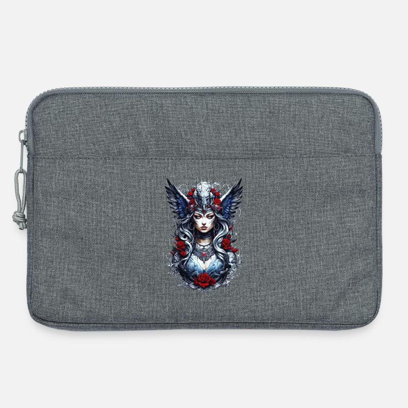 Valkyrie mit Raben Rosen Wikinger - Laptoptasche 13" - Grau meliert