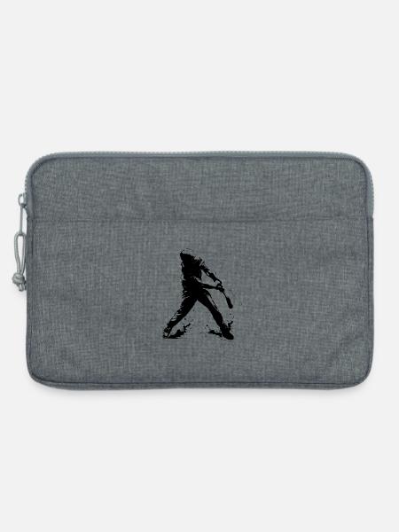 Lustiger Baseballspieler - Laptoptasche 13" - Grau meliert