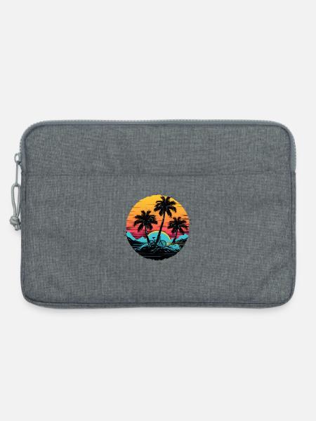 Retro Fahrradfahrer - Laptoptasche 13" - Grau meliert