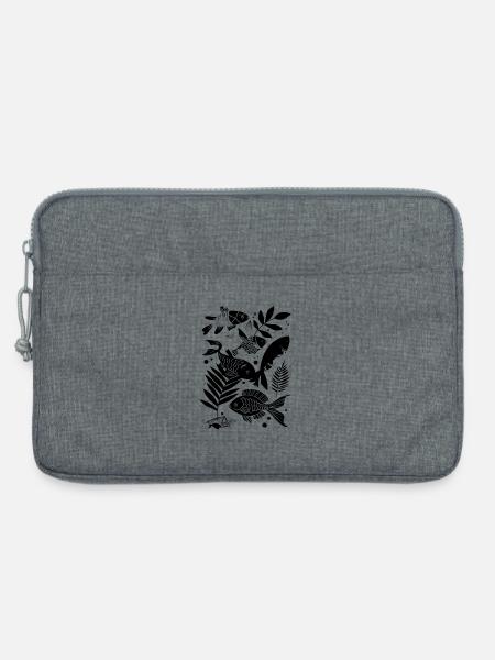 Fischen Comic - Laptoptasche 13" - Grau meliert