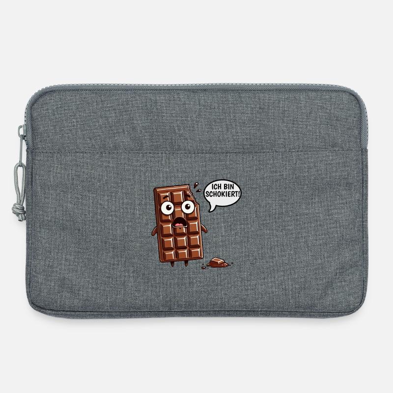 Ich Bin Schokiert Lustige Deutsche Schokolade - Laptoptasche 13" - Grau meliert