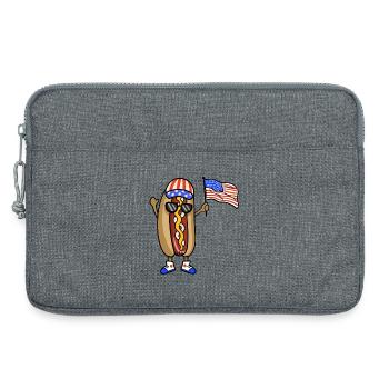 Hotdog 4. Juli USA Flagge - Laptoptasche 13" - Grau meliert - Vorne