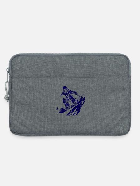 Snowboarder Skizze - Laptoptasche 13" - Grau meliert