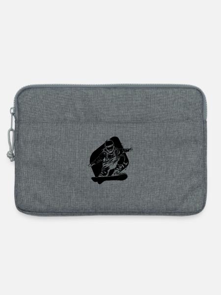 Snowboarder Zeichnung - Laptoptasche 13" - Grau meliert