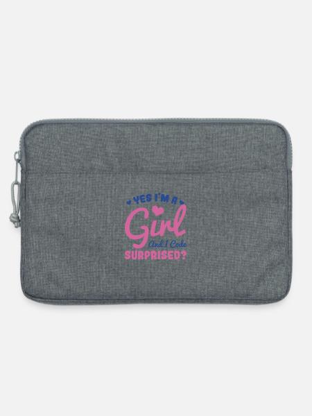Mädchen und Programmiererin - Laptoptasche 13" - Grau meliert