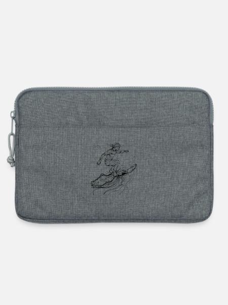 Surfen Mädchen Skizze - Laptoptasche 13" - Grau meliert