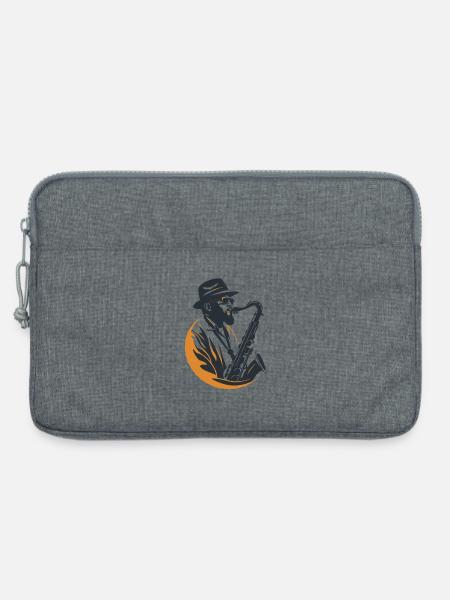 Saxophonist Grafik - Laptoptasche 13" - Grau meliert