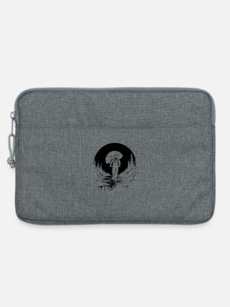 Mountainbiking Zeichnung - Laptoptasche 13" - Grau meliert