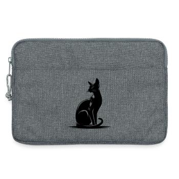 Chat oriental à poil court - Sacoche pour ordinateur portable 13 pouces - gris chiné - Devant