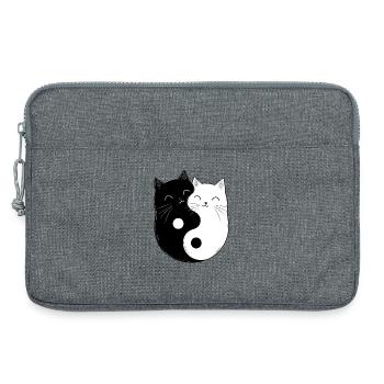 Yin and Yang Cats Cat Owner Buddhism Graphic - Laptop bag 13" - heather grey - Front