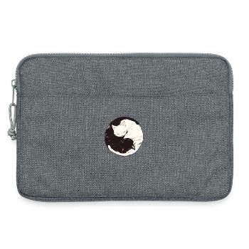 Yin and Yang Buddhism Graphic Cats Cat Holder - Laptop bag 13" - heather grey - Front