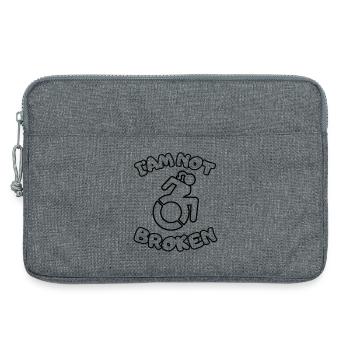 Je suis en fauteuil roulant mais je ne suis pas brisé # - Sacoche pour ordinateur portable 13 pouces - gris chiné - Devant