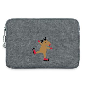 Drôle d’orignal pour Noël - Sacoche pour ordinateur portable 13 pouces - gris chiné - Devant