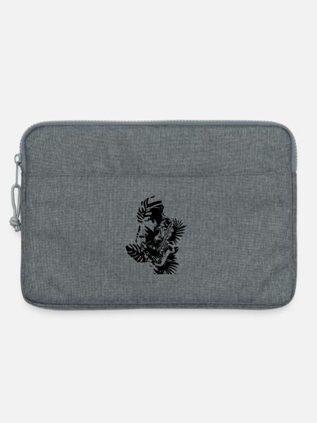 Saxophonist Cartoon Look - Laptoptasche 13" - Grau meliert