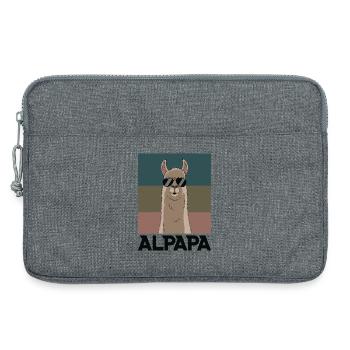 Papa Alpaga Papa Drôle Lama Cadeau de Fête des Pères - Sacoche pour ordinateur portable 13 pouces - gris chiné - Devant