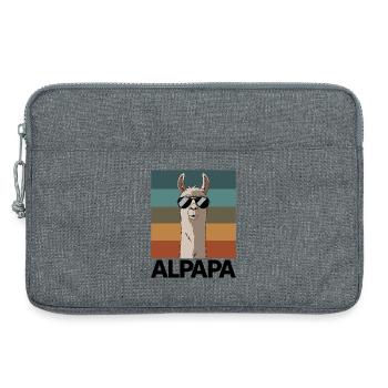 Papa Alpaga Papa Drôle Lama Cadeau de Fête des Pères - Sacoche pour ordinateur portable 13 pouces - gris chiné - Devant
