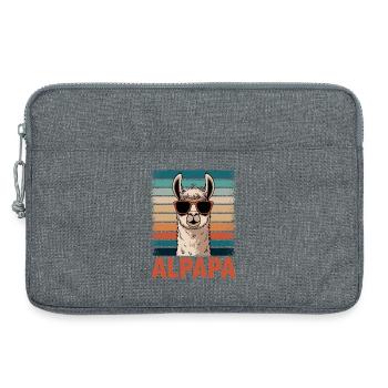 Papa Alpaga Papa Drôle Lama Cadeau de Fête des Pères - Sacoche pour ordinateur portable 13 pouces - gris chiné - Devant