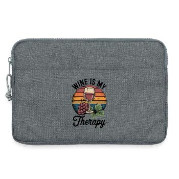 Wine Is My Therapy Weinglas Outfit für - Laptoptasche 13" - Grau meliert - Vorne