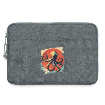 Kraken Oktopus Retro - Laptoptasche 13" - Grau meliert - Vorne