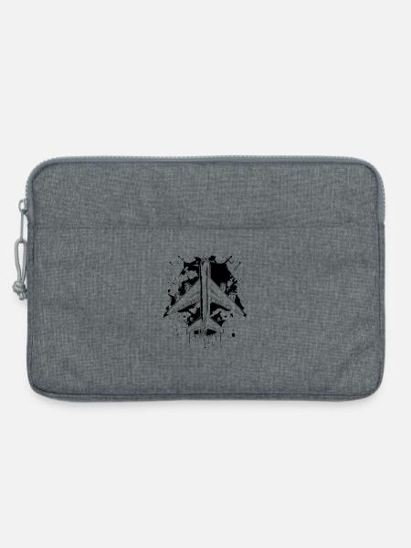 Flugzeug Zeichnung - Laptoptasche 13" - Grau meliert
