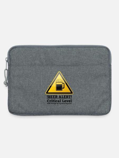 Bier Alarm! Warnzeichen englisch - Laptoptasche 13" - Grau meliert