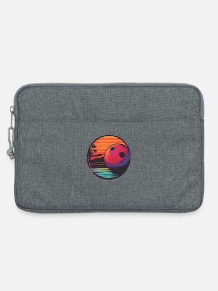Retrowave Bowling Kugel - Laptoptasche 13" - Grau meliert