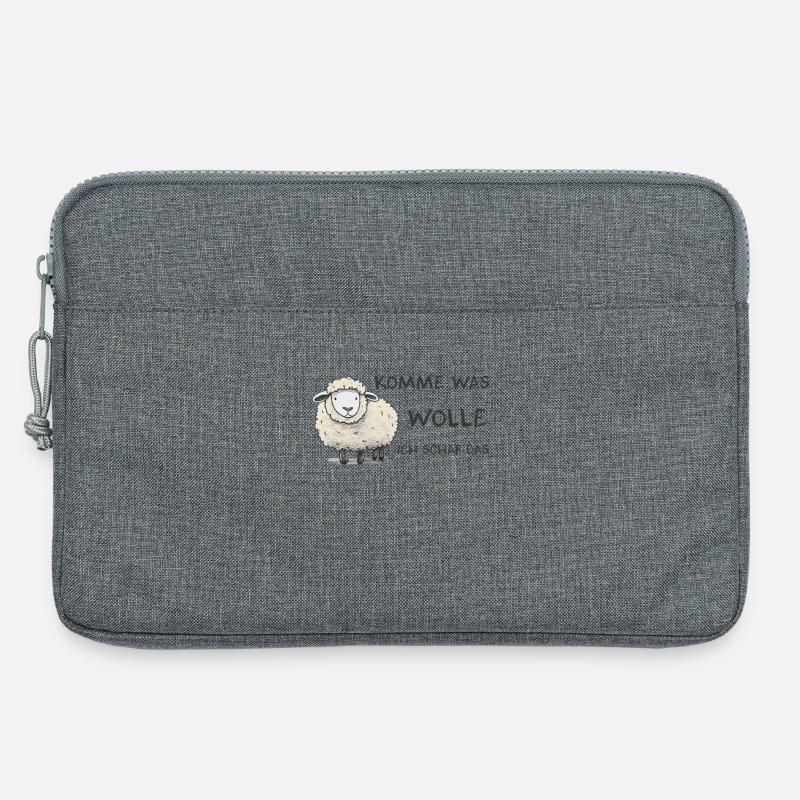 Komme was wolle ich Schaf das Schaf Wolle - Laptoptasche 13" - Grau meliert
