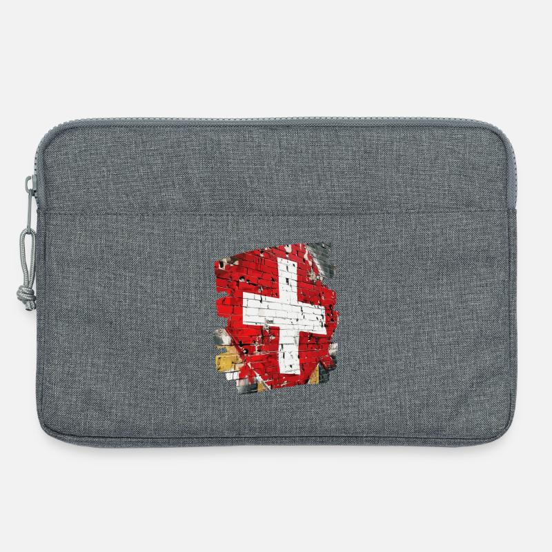 Schweizer Flagge Schweiz - Laptoptasche 13" - Grau meliert