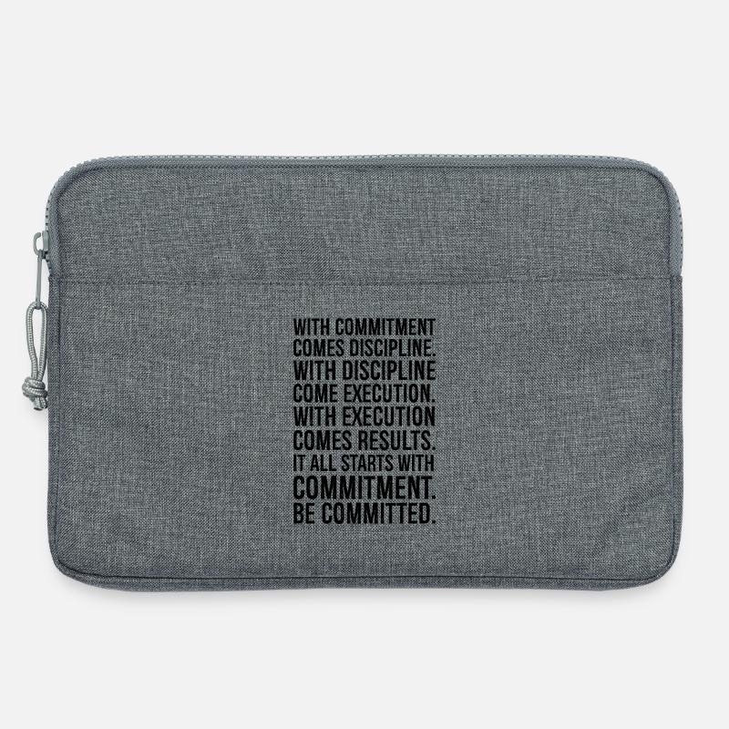 Mit Engagement kommt Disziplin mit Disziplin - Laptoptasche 13" - Grau meliert