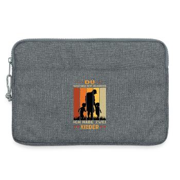 Papa Geschenk 2 Kinder Spruch Vater Geburtstag - Laptoptasche 13" - Grau meliert - Vorne