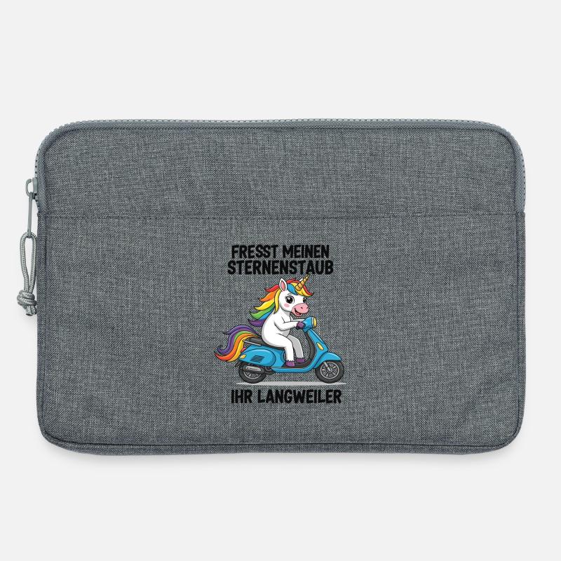 Roller-Einhorn - Laptoptasche 13" - Grau meliert