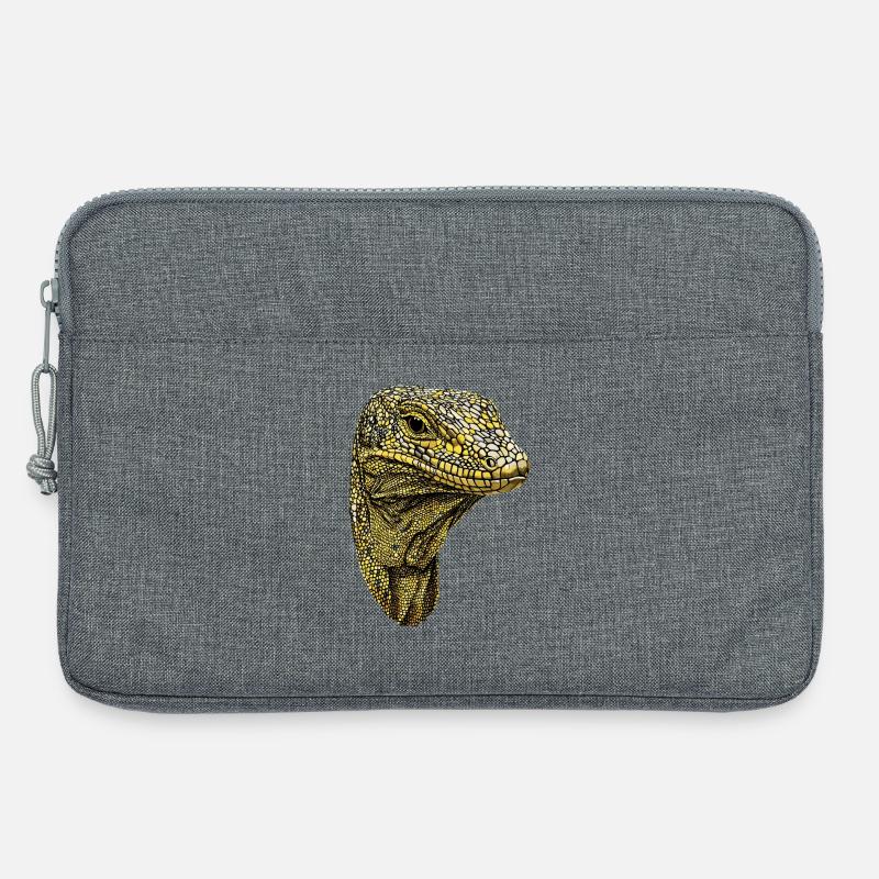 Waran Echse Reptil Komodowaran Bindenwaran Lizard - Laptoptasche 13" - Grau meliert