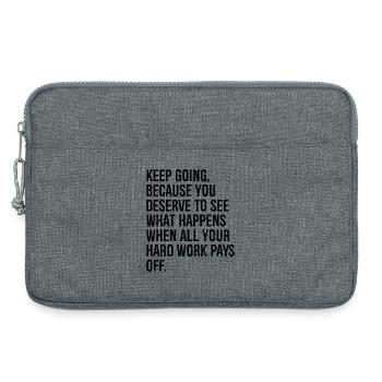 keep going because you deserve to see what happens - Laptop bag 13" - heather grey - Front
