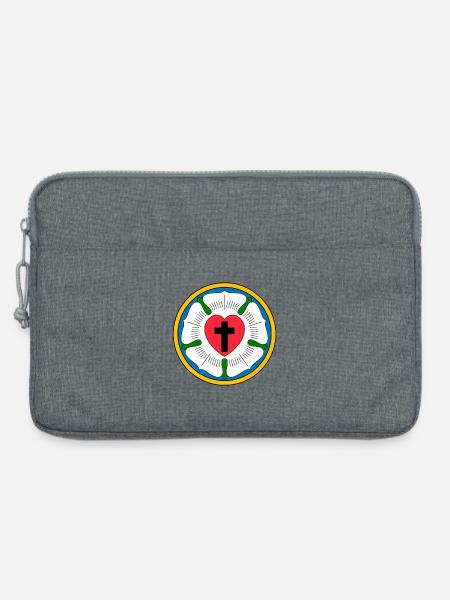 Lutherrose Symbol Siegel und Wappen Martin Luther - Laptoptasche 13" - Grau meliert