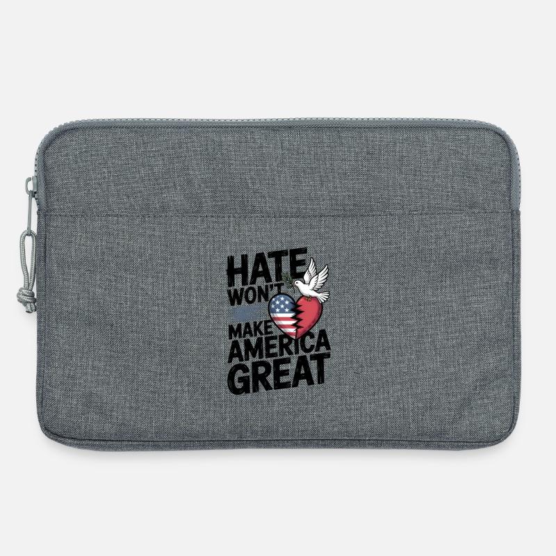 Hass wird Amerika nicht groß machen - Laptoptasche 13" - Grau meliert