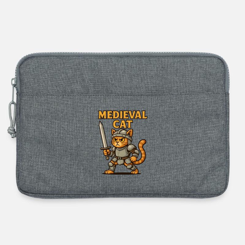 Mittelalter Katze - Laptoptasche 13" - Grau meliert