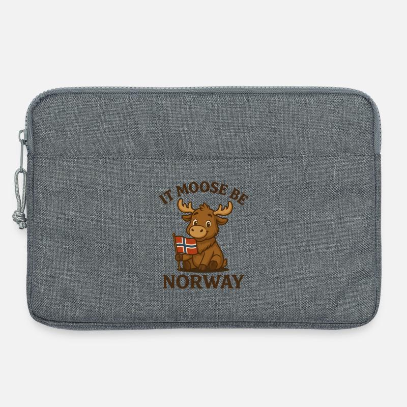 Elch & Norwegen Wortwitz – It Moose Be Norway - Laptoptasche 13" - Grau meliert