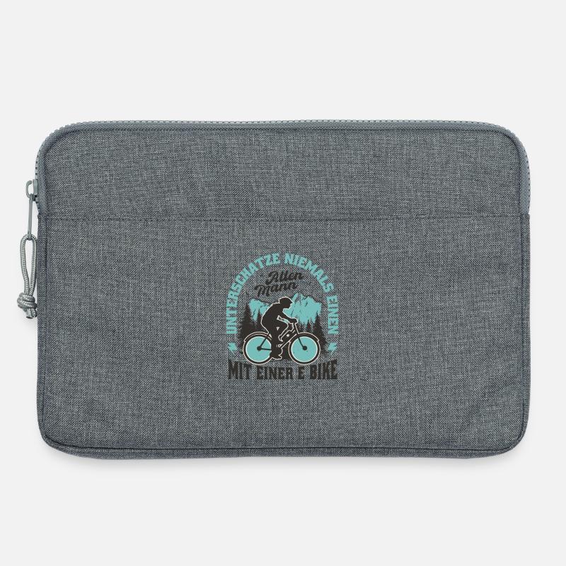 Abenteuer Biker mit Alpenmotiven - Laptoptasche 13" - Grau meliert