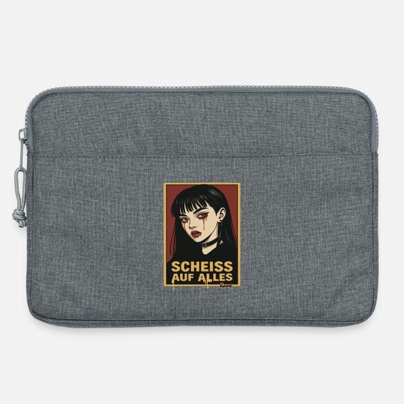 Emo Gothic Girl mit Aussage - Laptoptasche 13" - Grau meliert