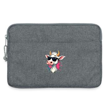 Se détendre avec des lunettes de soleil vache - Sacoche pour ordinateur portable 13 pouces - gris chiné - Devant