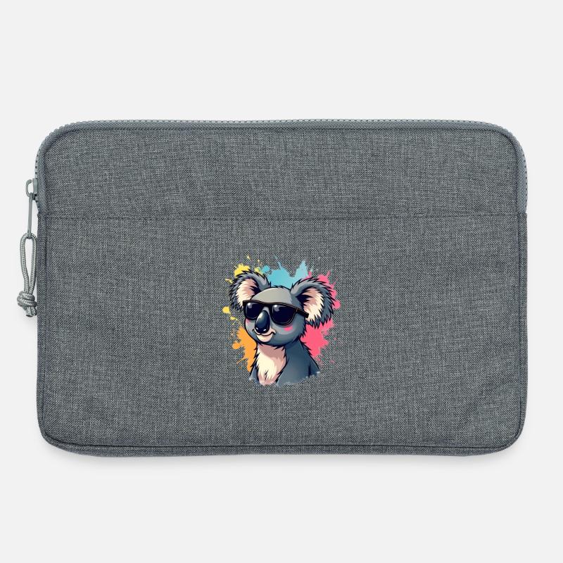 Cool Koala mit Sonnenbrille und Farbexplosion - Laptoptasche 13" - Grau meliert