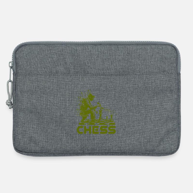 Schachspieler Silhouette mit Farbexplosion - Laptoptasche 13" - Grau meliert