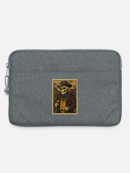 Ghetto Zuhälter Arzt Skelett - Laptoptasche 13" - Grau meliert